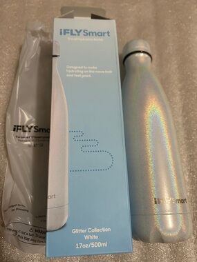 Glitter White 17oz Travel Water Bottle